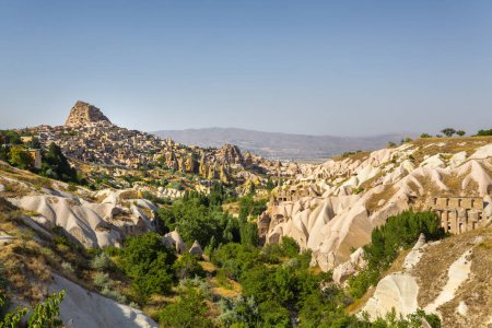 Beautiful view of Uchisar and Goreme National Park in Cappadocia, Turkey