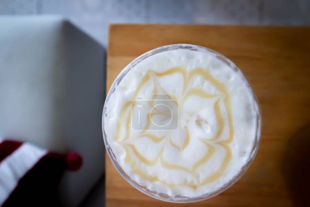 Photo for Milk , milk shake or malted milk shake or malted chocolate milk shake or iced cocolate or iced coffee for serve - Royalty Free Image