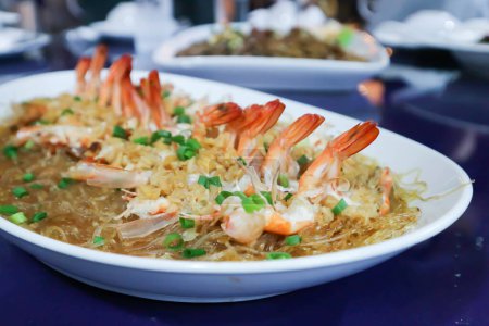 stir fried vermicelli with shrimp ,Baked Prawns With Vermicelli or stir fried vermicelli with prawn for serve