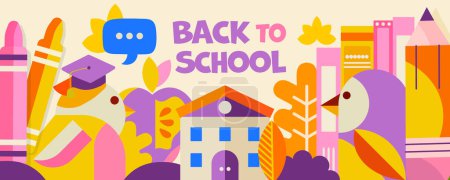 Illustration for Cute back to school illustration.Simple, childish, modern design that will make your advertisement or project clearly visible and memorable! - Royalty Free Image