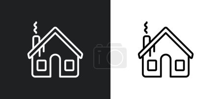 Illustration for Winter cabin outline icon in white and black colors. winter cabin flat vector icon from winter collection for web, mobile apps and ui. - Royalty Free Image