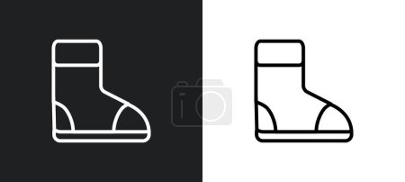 Illustration for Winter boots outline icon in white and black colors. winter boots flat vector icon from winter collection for web, mobile apps and ui. - Royalty Free Image