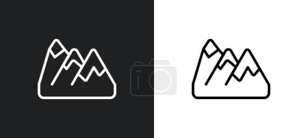 Illustration for Snowy mountain outline icon in white and black colors. snowy mountain flat vector icon from winter collection for web, mobile apps and ui. - Royalty Free Image