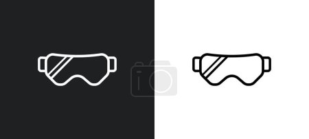Illustration for Snow goggle outline icon in white and black colors. snow goggle flat vector icon from winter collection for web, mobile apps and ui. - Royalty Free Image