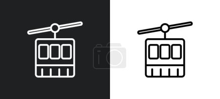 Illustration for Ski lift outline icon in white and black colors. ski lift flat vector icon from winter collection for web, mobile apps and ui. - Royalty Free Image