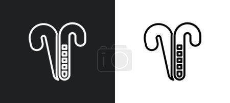 Illustration for Candy outline icon in white and black colors. candy flat vector icon from winter collection for web, mobile apps and ui. - Royalty Free Image