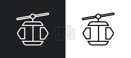 Illustration for Cable car cabin outline icon in white and black colors. cable car cabin flat vector icon from winter collection for web, mobile apps and ui. - Royalty Free Image
