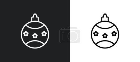 Illustration for Bauble outline icon in white and black colors. bauble flat vector icon from winter collection for web, mobile apps and ui. - Royalty Free Image