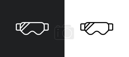 Illustration for Safety glasses outline icon in white and black colors. safety glasses flat vector icon from winter collection for web, mobile apps and ui. - Royalty Free Image