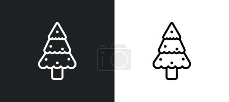 Illustration for Christmas tree outline icon in white and black colors. christmas tree flat vector icon from winter collection for web, mobile apps and ui. - Royalty Free Image