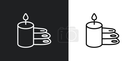 Illustration for Candle and stone outline icon in white and black colors. candle and stone flat vector icon from wellness collection for web, mobile apps ui. - Royalty Free Image