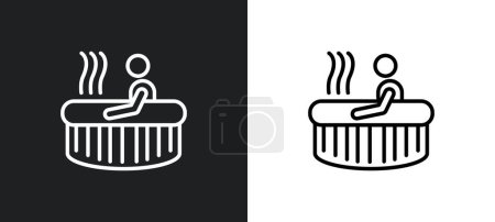 Illustration for Hot tub outline icon in white and black colors. hot tub flat vector icon from wellness collection for web, mobile apps and ui. - Royalty Free Image