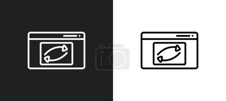 Illustration for Forwarding outline icon in white and black colors. forwarding flat vector icon from web hosting collection for web, mobile apps and ui. - Royalty Free Image
