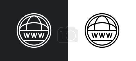 Illustration for Domains outline icon in white and black colors. domains flat vector icon from web hosting collection for web, mobile apps and ui. - Royalty Free Image