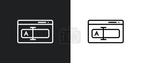Téléchargez les illustrations : Modifier l'icône de contour du texte en blanc et en noir. modifier texte plat icône vectorielle de la collection d'hébergement Web pour le Web, applications mobiles et ui. - en licence libre de droit