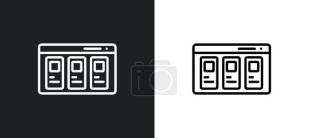 Téléchargez les illustrations : Icône de contour de schéma de couleurs en blanc et noir. schéma de couleurs icône vectorielle plat de la collection d'hébergement Web pour le Web, applications mobiles et ui. - en licence libre de droit