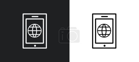 Illustration for Communication tool outline icon in white and black colors. communication tool flat vector icon from web collection for web, mobile apps and ui. - Royalty Free Image
