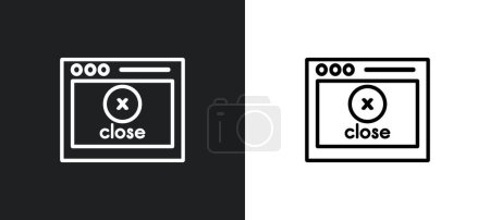 closing outline icon in white and black colors. closing flat vector icon from web collection for web, mobile apps and ui.