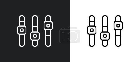 Ilustración de Deslizadores esbozan icono en colores blanco y negro. deslizadores icono de vector plano de la colección web para web, aplicaciones móviles y ui. - Imagen libre de derechos
