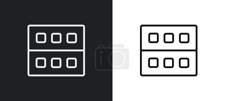 Illustration for Grid on outline icon in white and black colors. grid on flat vector icon from web collection for web, mobile apps and ui. - Royalty Free Image
