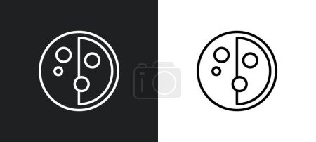 last quarter outline icon in white and black colors. last quarter flat vector icon from weather collection for web, mobile apps and ui.