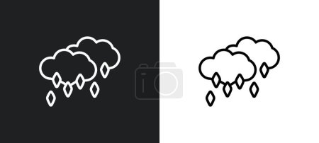 Illustration for Ice pellets outline icon in white and black colors. ice pellets flat vector icon from weather collection for web, mobile apps and ui. - Royalty Free Image