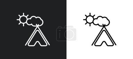 indisches Sommer-Umrisssymbol in weißen und schwarzen Farben. indisches Sommer-Flat-Vektor-Symbol aus der Wetter-Sammlung für Web, mobile Apps und UI.