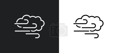 Illustration for Gust outline icon in white and black colors. gust flat vector icon from weather collection for web, mobile apps and ui. - Royalty Free Image