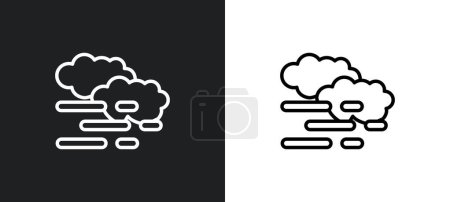 Illustration for Haze outline icon in white and black colors. haze flat vector icon from weather collection for web, mobile apps and ui. - Royalty Free Image