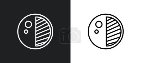 Umrisssymbol des ersten Quartals in weißen und schwarzen Farben. flache Vektorsymbole aus der Wettersammlung für Web, mobile Apps und UI.