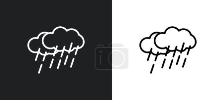 Illustration for Downpour outline icon in white and black colors. downpour flat vector icon from weather collection for web, mobile apps and ui. - Royalty Free Image