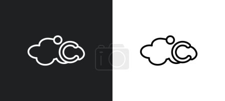 Ilustración de Icono de contorno de grado en colores blanco y negro. grado icono de vector plano de la colección del tiempo para la web, aplicaciones móviles y ui. - Imagen libre de derechos