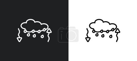 Konvergenz umreißt Symbol in weißen und schwarzen Farben. Konvergenz flache Vektor-Symbol aus Wetter-Sammlung für Web, mobile Apps und ui.