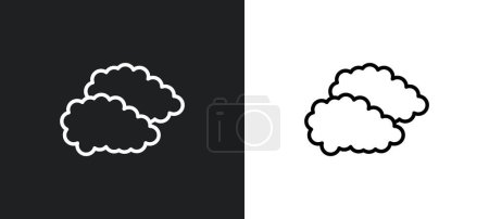 Ilustración de Icono del contorno cúmulo en colores blanco y negro. cúmulo icono de vector plano de la colección del tiempo para la web, aplicaciones móviles y ui. - Imagen libre de derechos