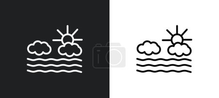 Illustration for Calm outline icon in white and black colors. calm flat vector icon from weather collection for web, mobile apps and ui. - Royalty Free Image