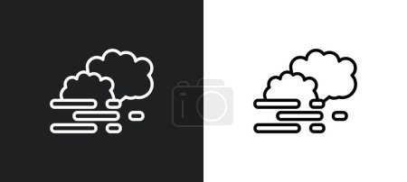 Illustration for Mist outline icon in white and black colors. mist flat vector icon from weather collection for web, mobile apps and ui. - Royalty Free Image