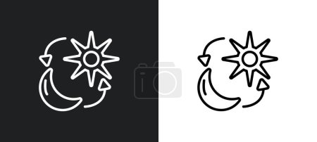 Illustration for Daytime outline icon in white and black colors. daytime flat vector icon from weather collection for web, mobile apps and ui. - Royalty Free Image