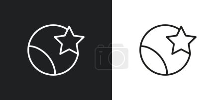 Illustration for Waning moon outline icon in white and black colors. waning moon flat vector icon from weather collection for web, mobile apps and ui. - Royalty Free Image