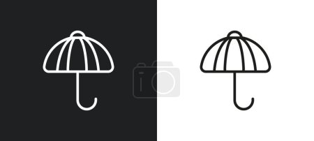 Illustration for Umbrella outline icon in white and black colors. umbrella flat vector icon from weather collection for web, mobile apps and ui. - Royalty Free Image