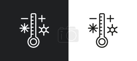 Illustration for Temperature outline icon in white and black colors. temperature flat vector icon from weather collection for web, mobile apps and ui. - Royalty Free Image