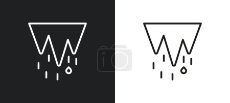 Tauwetter-Umrisse-Symbol in weißen und schwarzen Farben. tauen flache Vektor-Symbol aus Wetter-Sammlung für Web, mobile Apps und ui.