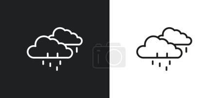 Téléchargez les illustrations : Icône de contour de pluie stable en blanc et en noir. pluie constante icône vectorielle plat de la collection météo pour le web, applications mobiles et ui. - en licence libre de droit