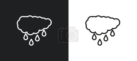 Téléchargez les illustrations : Icône de contour des gouttes de pluie en blanc et en noir. gouttes de pluie icône vectorielle plate de la collection météo pour le web, applications mobiles et ui. - en licence libre de droit