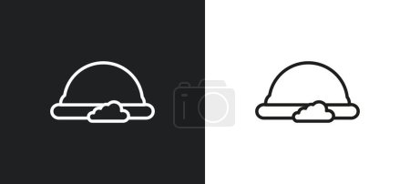 Illustration for Rainbow outline icon in white and black colors. rainbow flat vector icon from weather collection for web, mobile apps and ui. - Royalty Free Image