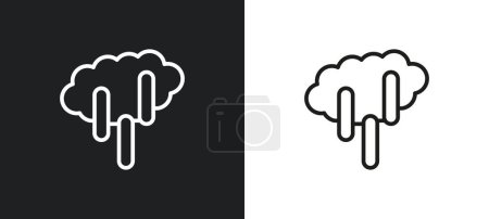 Ilustración de Icono del contorno de precipitación en colores blanco y negro. precipitación icono de vector plano de la colección del tiempo para la web, aplicaciones móviles y ui. - Imagen libre de derechos