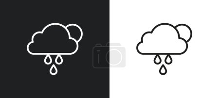 Illustration for Rain outline icon in white and black colors. rain flat vector icon from weather collection for web, mobile apps and ui. - Royalty Free Image