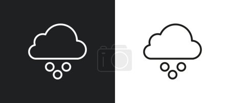 Illustration for Hailstorm outline icon in white and black colors. hailstorm flat vector icon from weather collection for web, mobile apps and ui. - Royalty Free Image