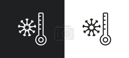 Illustration for Freezing outline icon in white and black colors. freezing flat vector icon from weather collection for web, mobile apps and ui. - Royalty Free Image