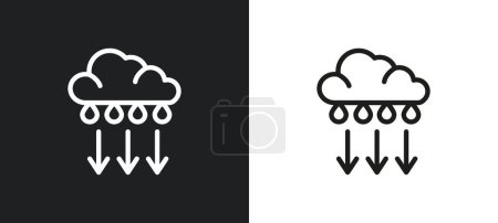 Illustration for Convergence outline icon in white and black colors. convergence flat vector icon from weather collection for web, mobile apps and ui. - Royalty Free Image