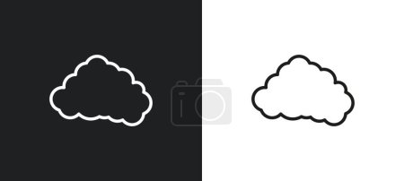 Ilustración de Icono del contorno cúmulo en colores blanco y negro. cúmulo icono de vector plano de la colección del tiempo para la web, aplicaciones móviles y ui. - Imagen libre de derechos